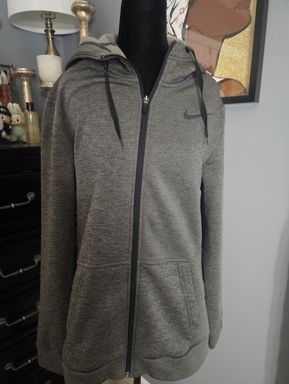 Nike Women’s Heather Gray Full-Zip Hooded Sweatshirt